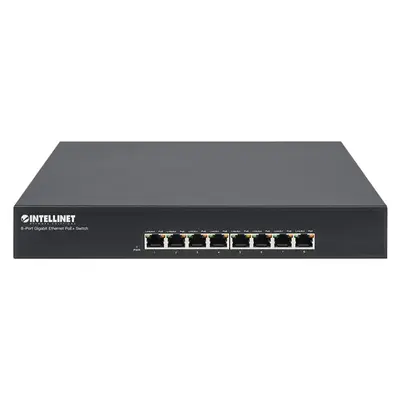 560641 Intellinet 8-Ports Gigabit Ethernet PoE+ RJ45 2 Layer Supported Desktop Switch