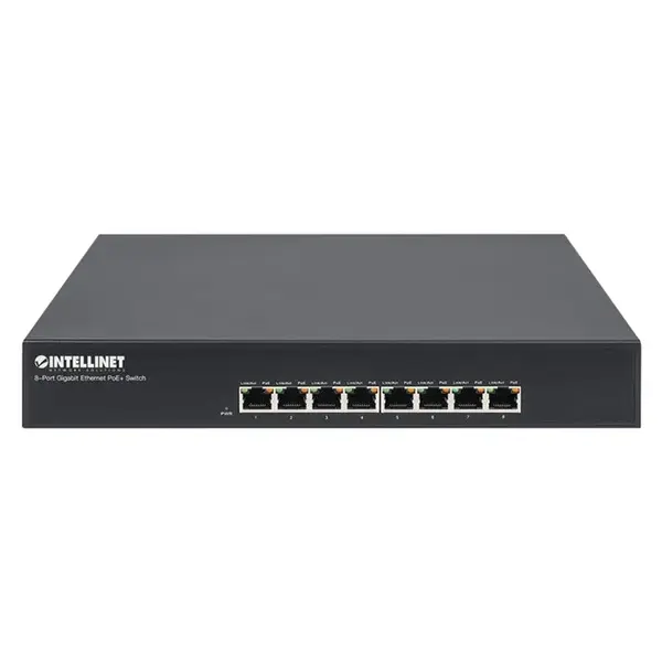 560641 Intellinet 8-Ports Gigabit Ethernet PoE+ RJ45 2 Layer Supported Desktop Switch