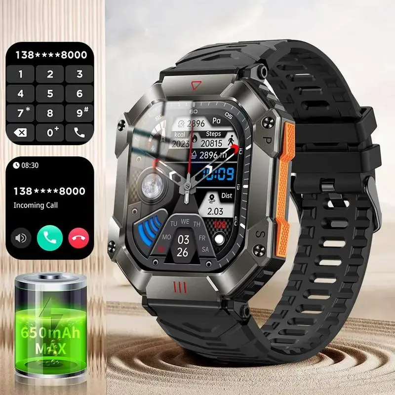 Multifunctional Smartwatch, Waterproof Touch Screen Digital Wristwatch, Smart Watches with Compass Mode, Fashion Square Smart...
