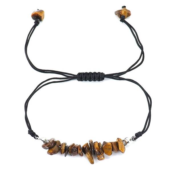 Natural Tiger Eye Braided Bead Bracelets