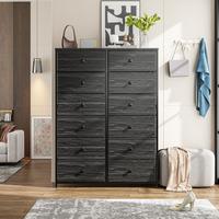 【Deal】Raybee Furniture 12 Tall Dresser for Bedroom Furniture, Fabric Drawer Dressers with Wood Top and Metal Frame for Li...