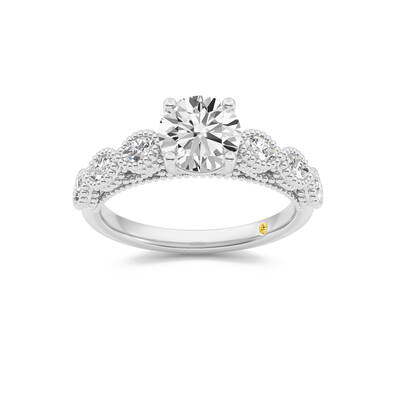 Lhasa Round Lab Grown Diamond Engagement Ring | 18K White Gold 2 1/4 CT. TW.