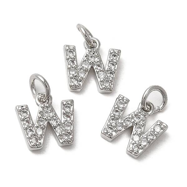 Brass Micro Pave Grade AAA Cubic Zirconia Charms