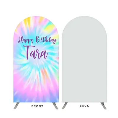 Colorful Bright Theme Happy Birthday Double Sided Arch Backdrop
