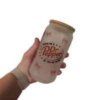 Dr. Pepper Lover Glass Cup 18 oz with Bamboo Lid and Straw - Stylish Drinkware for Dr Pepper Lovers - Eco-Friendly Reusable S...