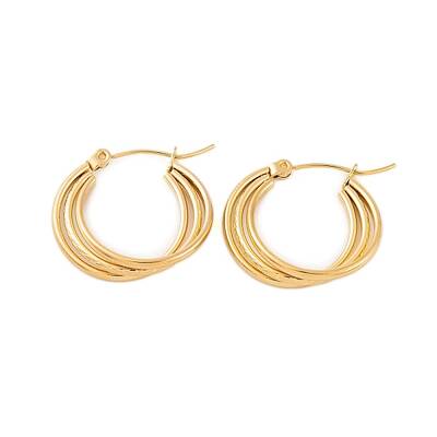 Ion Plating(IP) 304 Stainless Steel Hoop Earrings for Women