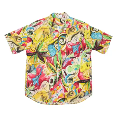 Mens Shirt Yellow Crazy Pattern L