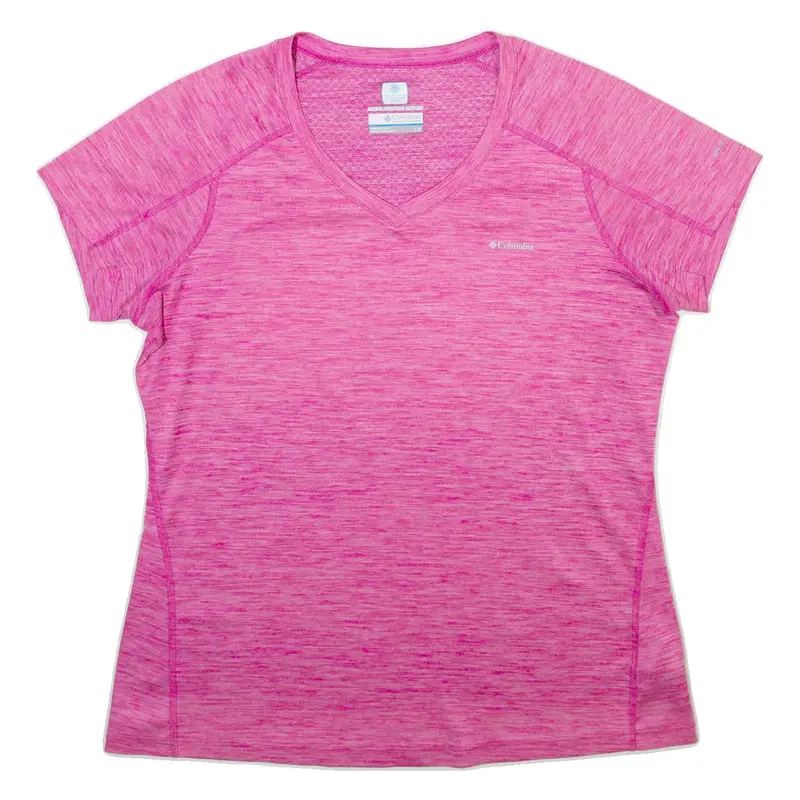 COLUMBIA Girls T-Shirt Pink V-Neck L