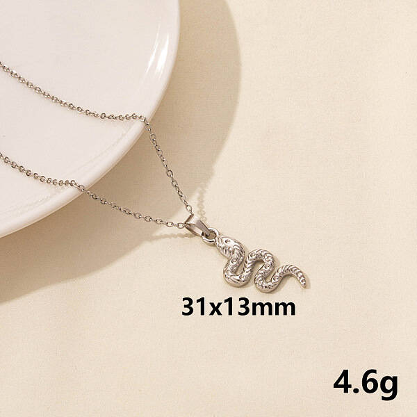 304 Stainless Steel Serpentine Pendant Necklaces