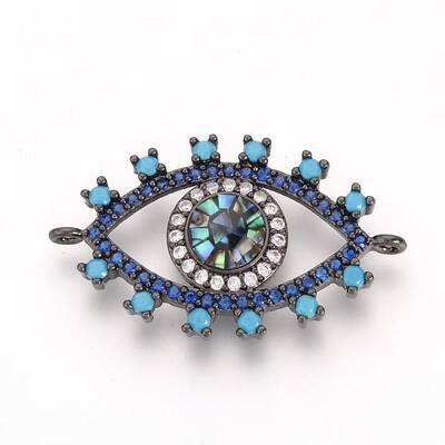 Brass Micro Pave Cubic Zirconia Links