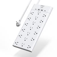Power Strip Surge Protector, 19 Widely Spaced Outlets with 4 USB Ports, 6FT Flat Plug Heavy Duty Extension Cord, 1875W/15A, 2...