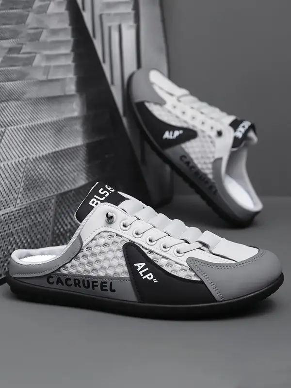 Men's Casual Breathable Comfortable Slides, Lightweight Soft Sole Slippers, Fashionable Slippers for Indoor & Outdoor Wear, S...