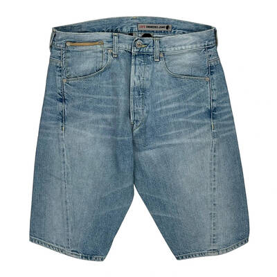Levis Denim Shorts - 34W 12L Light Wash Cotton