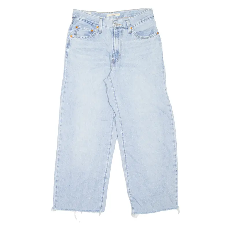 LEVI'S Baggy Dad BIG E Womens Jeans Blue Loose Skinny Stone Wash W27 L26