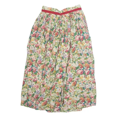 Womens A-Line Skirt Pink Midi Floral S