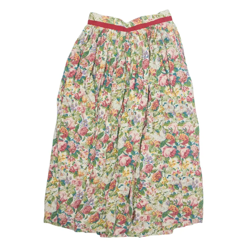 Womens A-Line Skirt Pink Midi Floral S