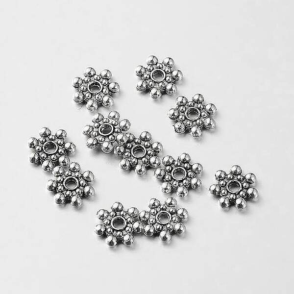 Tibetan Style Alloy Daisy Spacer Beads