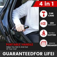 SOARFLY 4-in-1 Car Door Assist Handle for Seniors – LED Flashlight, Safety Hammer, Seatbelt Cutter & Non-Slip Grip – The ...