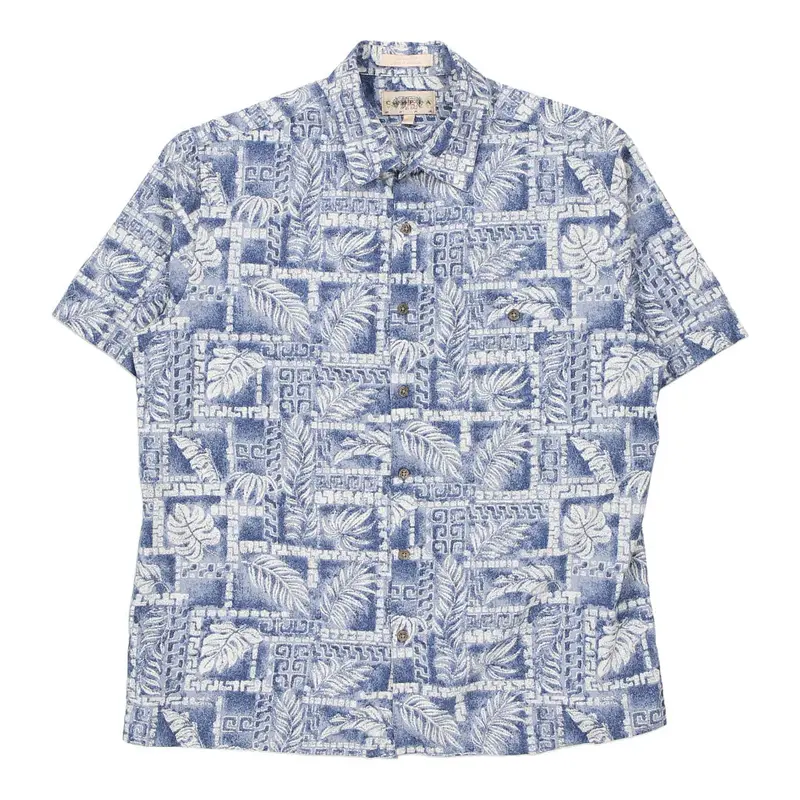 Campia Patterned Shirt - Large Blue Cotton