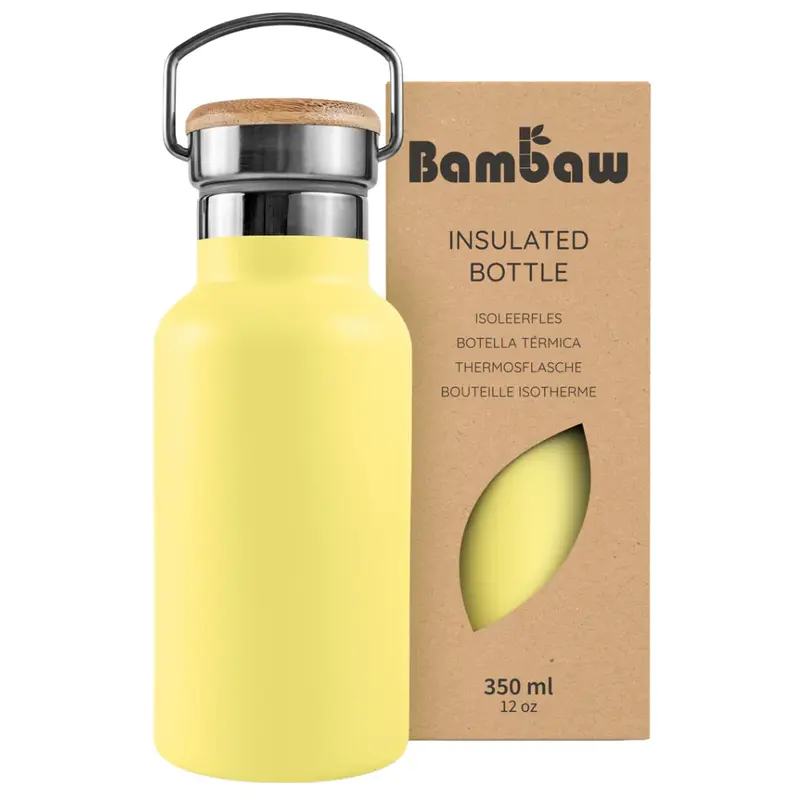 Bambaw Stainless Steel Thermos 350ml Yellow Bundle