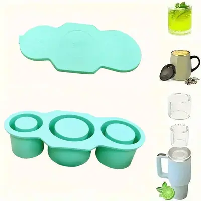 Silicone Ice Cube Tray for Tumbler Cups, Ice Cube Mold with Lid, Easy Release Ice Cube Maker for Home, 2024 Kitchen Gadgets