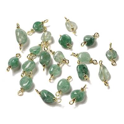 Natural Green Strawberry Quartz Connector Charms
