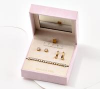 Steel by Diamonique 3-Piece Earrings & Bracelet Set