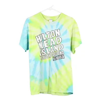 Hilton Head Island Gildan Tie-Dye T-Shirt - Large Green Cotton