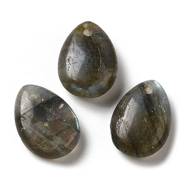 Natural Labradorite Teardrop Charms