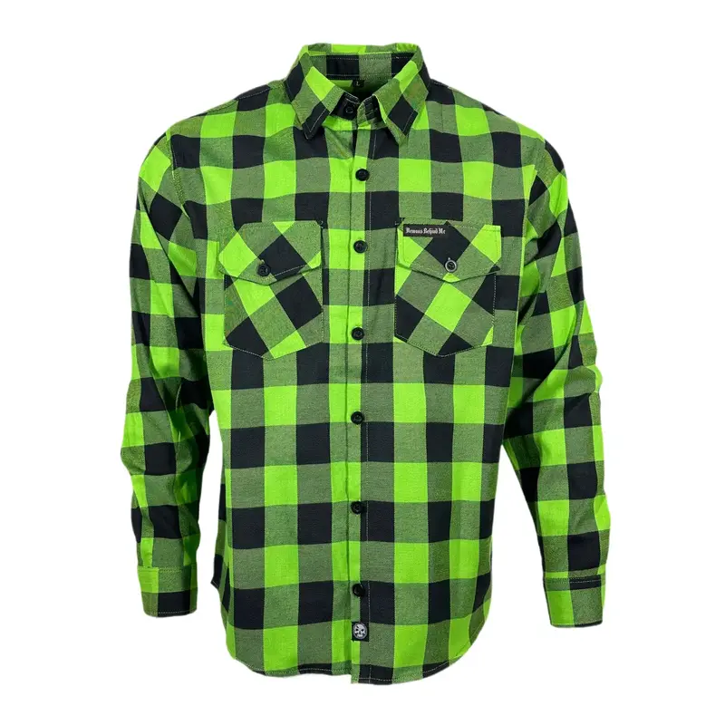 Closeout - The Incredible H Green & Black Flannel (Hidden Snap Collars)