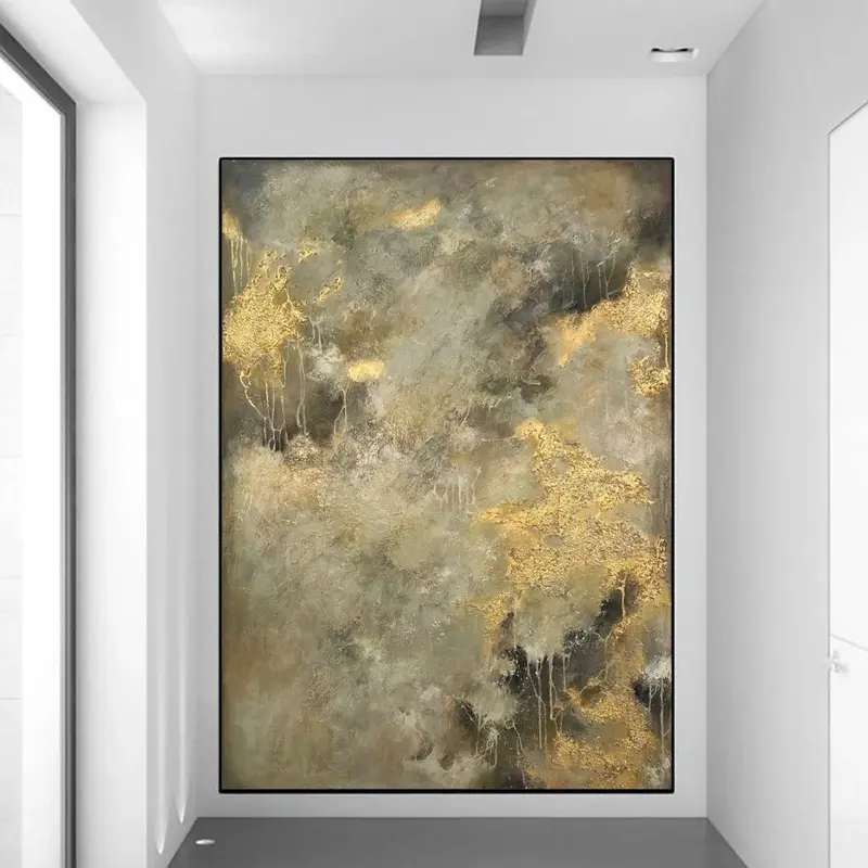 Abstract Gold Painting Large Abstract Painting on Canvas Modern Oil Painting Original Minimalist Art Abstract Art | LIQUID GO...