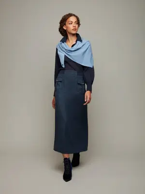LOCH | Cashmere Triangle Scarf | Color: Sky Blue
