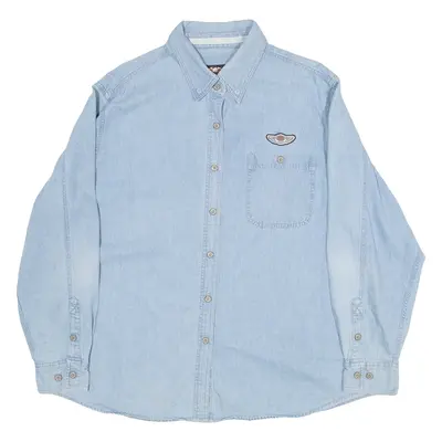 HARLEY DAVIDSON Womens Denim Shirt Blue Long Sleeve XL