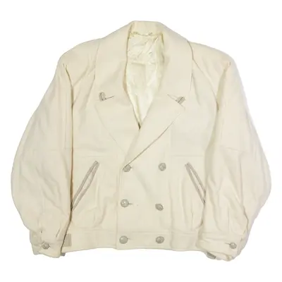 BIGNOMI Womens Flight Jacket Cream 90s XL
