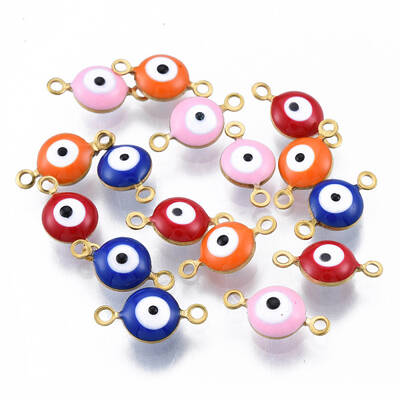 304 Stainless Steel Enamel Connector Charms