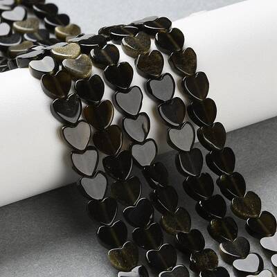 Natural Golden Sheen Obsidian Beads Strands