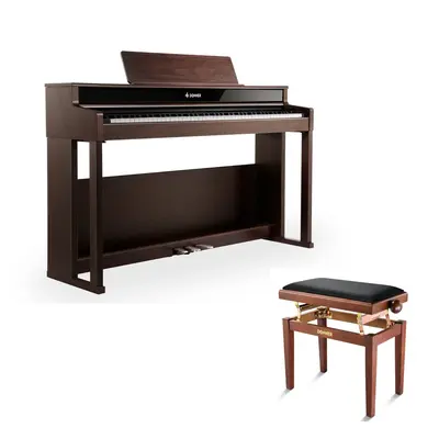 Donner DDP-400 Professional Digital Piano - Brown / Piano+Adjustable Height Bench