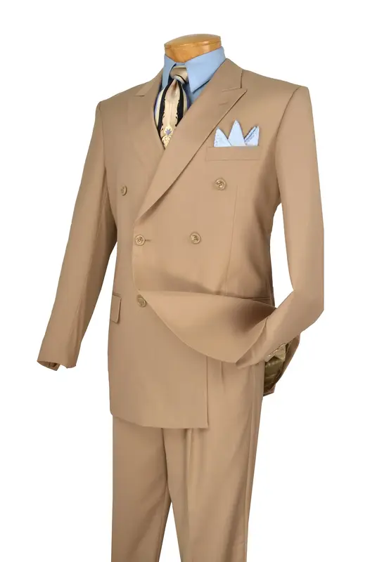 Jacket & Classic Trouser    Vinci Men's 2-Piece Executive Suit - Double Breasted Jacket & Classic Trouser