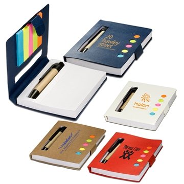 250 Custom Eco Stowaway Sticky Jotter With Pen - Recycled ...