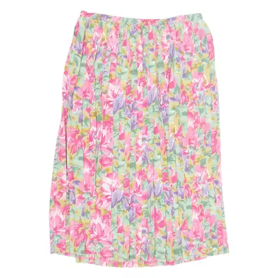 PAUL MAUSNER Womens Pleated Skirt Pink Midi Floral UK 22