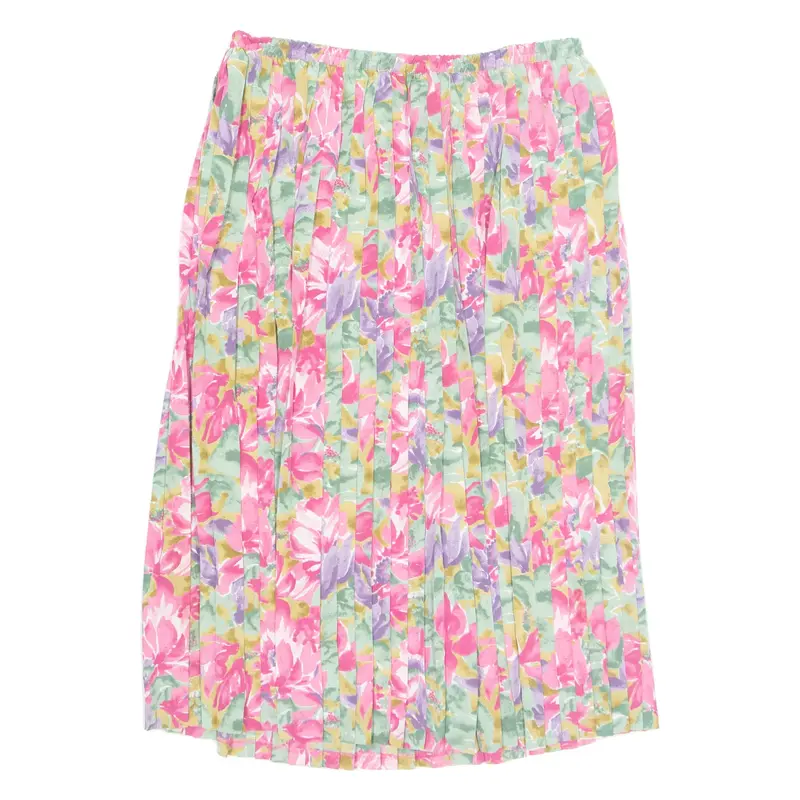 PAUL MAUSNER Womens Pleated Skirt Pink Midi Floral UK 22