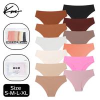 KatchMe Women's Plain Invisibles Seamless Ice Silk Low Rise Breathable Multipack Panties,Comfort Smooth No-Show Briefs,Girls ...