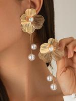Elegant Flower Design Dangle Earrings, Fashionable Jewelry for Women, Trendy All-match & Exquisite Jewelry for Birthday Gift