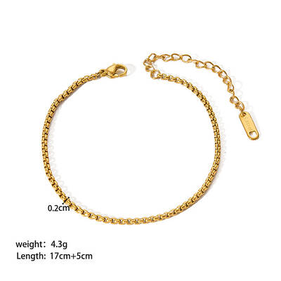 Stylish Stainless Steel Box Chain Bracelets for Women