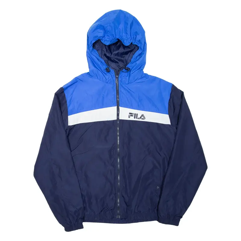 FILA Mens Rain Jacket Blue Hooded XL