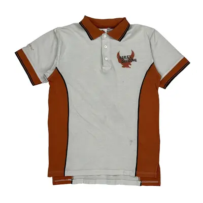 Harley Davidson Polo Shirt - Small White Cotton