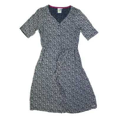 WEIRD FISH Womens Tea Dress Blue Floral Short Sleeve Long UK 14