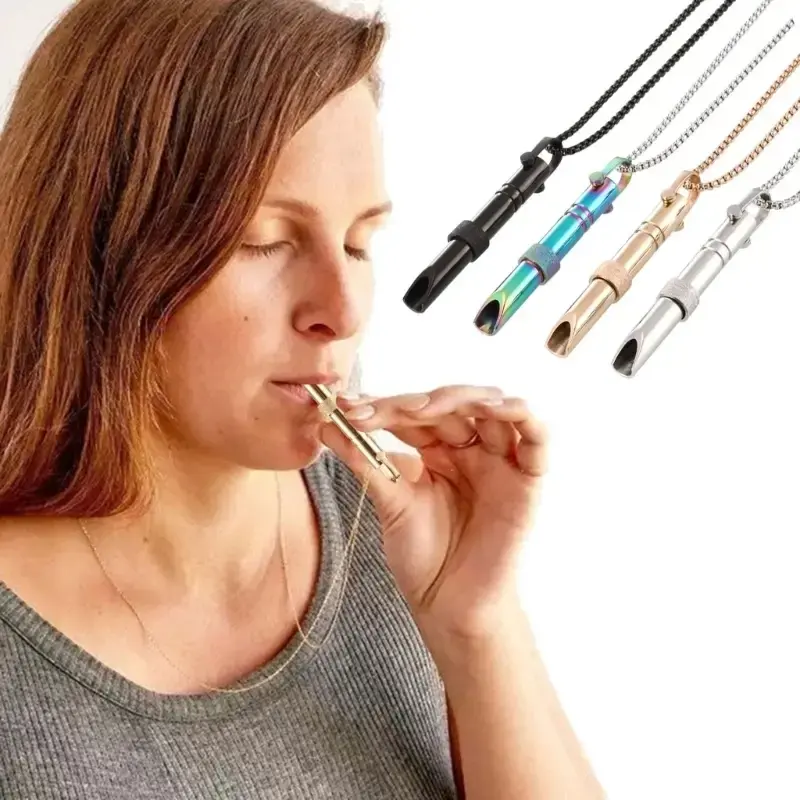 Mindfulness Breathing Necklace for Women Men Anxiety Relief Pendant Stress Panic Attack Relief Meditation