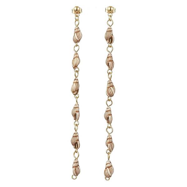 Acrylic Shell Shape Dangle Stud Earrings