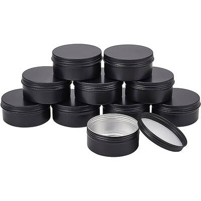 BENECREAT 10 Pack 5 OZ Round Tin Cans Screw Top Aluminum Tins for Lip Balm